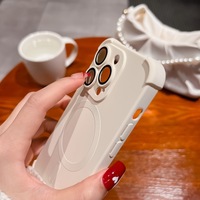 Coque en gel liquide antichoc pour iPhone 16/17 Pro avec protection d'objectif et compatibilité charge magnétique