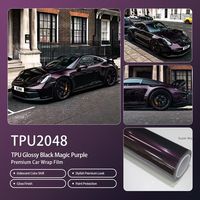 Film de covering automobile TPU ultra-mat électroplaqué violet, épaisseur premium, sans effet peau d'orange, auto-réparant, anti-jaunissement, texture mate