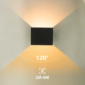 Sylstar Aluminum Black Led Body Smart Lighting Motion Sensor Wall Light