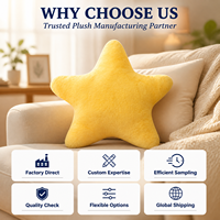 Jouets en peluche personnalisés en forme d'étoile, animaux en peluche, oreillers moelleux, jouets doux pour enfants, cadeaux magnifiques pour enfants avec faible MOQ