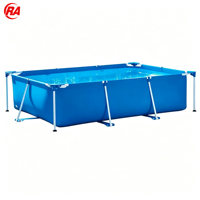 Bassin à poissons pliable carré de 5000 L en bâche PVC, grand réservoir commercial pour l'aquaculture et l'élevage de crevettes
