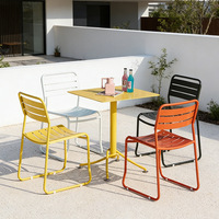 Muebles de Comedor Modernos y Portátiles para Exteriores, Mesa y Sillas con Tela de Aluminio para Jardín, Villa, Hotel y Restaurante