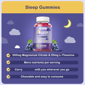 Oem Melatonin ngủ Gummies 500mg ngủ Gummies với magiê Citrate L-theanine bổ sung cho giấc ngủ, tâm trạng, thư giãn - Product Image 4