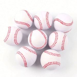 High Density Custom Logo Printed PU Foam <b>Baseball</b> Shaped Stress <b>Ball</b> <b>Baseball</b> Company Promotional Gift Squeeze Toy - Product Image 1
