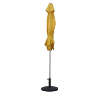 Parasol de jardin rectangulaire surdimensionné à double toit avec éclairage solaire LED suspendu pour hôtel-resort