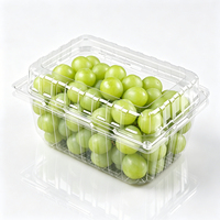 Boîte d'emballage alimentaire transparente en PET pour fruits frais (myrtilles, fraises, raisins) – Vente en gros, personnalisable et jetable