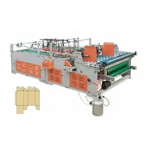 Semi automatic Lock Bottom Corrugated Carton Folding Gluing Machine for sale