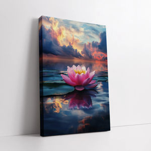 Dipinto su Tela di Fiore di Loto Rosa, Nettare di Pace, Decorazione Murale per Sala Yoga, Regalo Naturale e Sereno per Arredamento Casa - Product Image 4