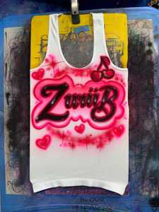 Débardeur OEM ODM Airbrush style été, motif néon '<span class=keywords><strong>Name</strong></span>' années <span class=keywords><strong>90</strong></span>, design 'freaknik' peint à l'aérographe pour la plage - Product Image 2