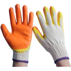 Bolivia Venta caliente Suncend-guantes de seguridad para el trabajo, guantes de látex de doble revestimiento, naranja y amarillo, vent