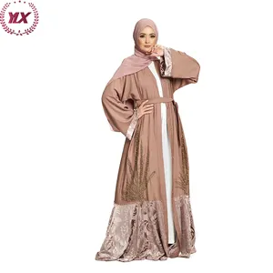 Visual Effect Dry Butterfly Printed fashionable Muslim Dress Turkish Ladies Clothes