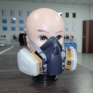 7503 masker setengah wajah, peralatan pelindung <span class=keywords><strong>Gas</strong></span> setengah wajah silikon anti debu dapat digunakan kembali - Product Image 2