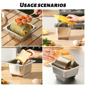Soporte de acero inoxidable para rodillo de mantequilla, volteador de hamburguesas americano, especial para puesto de comida callejero de Chaozhou - Product Image 5