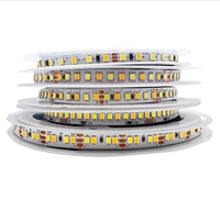 Bande lumineuse flexible 2835 blanc chaud, double température de couleur, 5V-24V, 120-240 LED, double couleur CCT, gradation, IP20