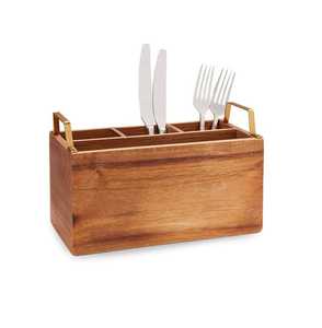 Rustic Double Tier Wooden Organizer Basket for Fruits, Snacks, Kitchen Items & <b>Tabletop</b> Display - Product Image 2