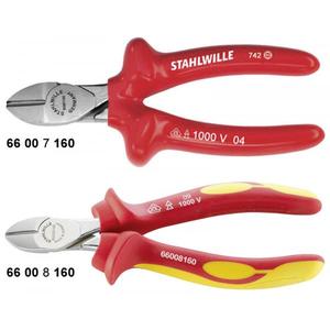 STAHLWILLE - 66007160 VDE <b>side</b> <b>cutters</b> standard bevel - EAN 4018754038411 1000V INSULATED PLIERS AND <b>CUTTERS</b> INSULATED <b>CUTTERS</b> - Product Image 1