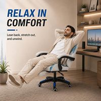 Nouvelle chaise de bureau pivotante fonctionnelle 2026, supportant 300 kg, fauteuil d'ordinateur en tissu respirant gris, chaise de jeu avec repose-pieds