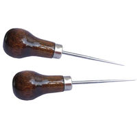 Haute qualité gourde forme manche en bois gratter poinçon outil broche poinçonnage pour cuir artisanat tissu pochette trou bricolage à la main fabricant outil