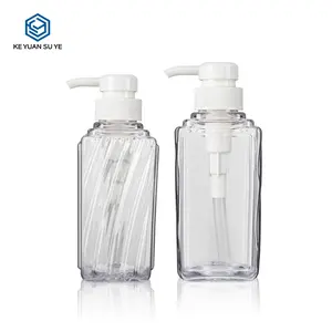 Garrafa cosmética quadrada única, design personalizado, garrafa de sabão líquido plástico, 300ml com bomba de loção