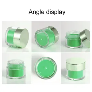 Nail Art Designs Wholesale Green Color 3 In 1 Acrylic Nail Dipping Powder With 0.5oz 1oz 2oz Thick Wall Jar