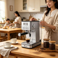 Máquina de Café Espresso Semiautomática Anbolife de 15 Bares, Termobloque, Pantalla Digital, Vaporizador, Tanque de Agua de 1.7L, OEM, ODM