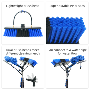 Kit de Herramientas Telescópicas de Aluminio para Limpieza de Ventanas <span class=keywords><strong>con</strong></span> Alimentación de Agua, Cepillo, <span class=keywords><strong>Limpiacristales</strong></span>, Dispensador de Jabón y Extensión para Limpiar Paneles Solares - Product Image 5