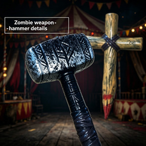 Halloween <strong>Horror</strong> Prop Set Vampire Hunter Stake Medieval Battle Hammer Plastic Vampire Slayer Stake Ancient Hammer Halloween Prop - Product Image 4