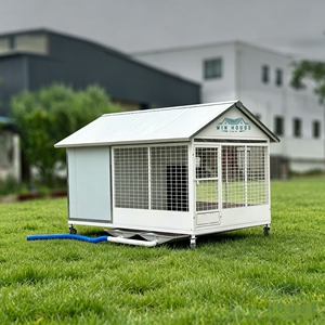 Villa per Cani Hi-Tech Futuristica in Ferro Battuto per Esterni, Gabbia Facile da Montare per Pastore Australiano, Resistente alle Intemperie - Product Image 1