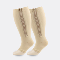 Bas de contention grande taille 3XL et 4XL, chaussettes orthopédiques à bout ouvert, bas mi-cuisses pour varices
