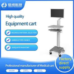 Carrito Médico Metálico Ajustable de Estilo Industrial, Estación de Trabajo para Médico, Equipo de Hospital, Carro de Cuidado con Computadora - Product Image 2