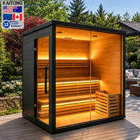 Sauna Exterior de Madera de Cedro Tradicional Kaitong, Personalizada, con Calefacción Eléctrica, para 4, 6, 8 o 10 Personas