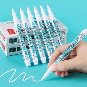 1PC 0.7/1.0/2.5mm <b>Permanent</b> Oily White <b>Markers</b> Set Waterproof Non-Erasable Twin Art Graffiti Tire Painting Custom Logo - Product Image 4