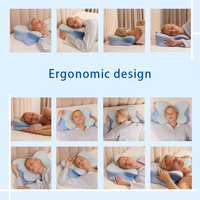 Bantal Leher Pendingin Tanduk Sapi dari Busa Memori untuk Meredakan Nyeri, Bantal Tidur Kontur Kupu-kupu Ergonomis