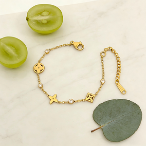 Pulsera <span class=keywords><strong>de</strong></span> Acero Inoxidable con Trébol <span class=keywords><strong>de</strong></span> Cuatro Hojas Hueco, Chapada en Oro PVD, con Circonitas, Resistente al Deslustre y al Agua, Venta al por Mayor, Pulsera <span class=keywords><strong>de</strong></span> Moda para Mujer - Product Image 3