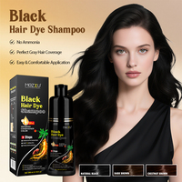 Shampoo colorant capillaire au ginseng Mezxu 3 en 1, couverture rapide des cheveux gris en 5 minutes, sans ammoniaque, permanent, pour hommes et femmes