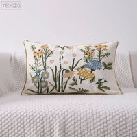 Housses de coussin faites à la main Taies d'oreiller brodées taies d'oreiller de salon