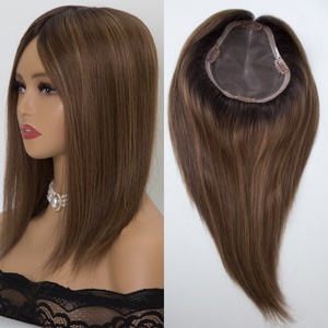 Expédition en 24h Cheveux Brésiliens Lisses Naturels Sans Nœuds Sans Perte 12" Cheveux Humains Vierges 3x6x6 Mono <span class=keywords><strong>Toppers</strong></span> Couleurs <span class=keywords><strong>2</strong></span>/10 et <span class=keywords><strong>2</strong></span>/8 - Product Image 1