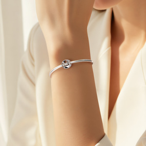 Hot bán S925 Sterling Silver Wolf rừng mặt trăng quyến rũ động vật hạt DIY trang sức phụ kiện cho phụ nữ - Product Image 3