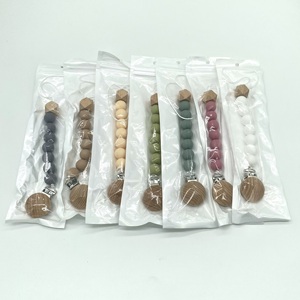 Nouvelle conception de chaîne de maintien pour sucette bébé avec clips, perles en silicone de qualité alimentaire, chaîne de maintien pour sucette avec clip - Product Image 6
