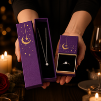 Boîte d'emballage pour bijoux en papier avec impression dorée personnalisée, boîte cadeau pour bijoux multi-tailles, boîte rigide en 2 parties, boîte en carton avec couvercle et base