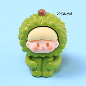 Nouvelle résine dessin animé en trois dimensions fruit garçon troisième génération bijoux à bricoler soi-même accessoires voiture bureau porte-clés matériel mignon fruit - Product Image 5