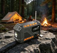 Outdoor-Kletterradio mit 18650 Lithium-Ionen-Akku, tragbar, für Zuhause, mit Solar- und Handkurbel, Notfall-Wetterradio