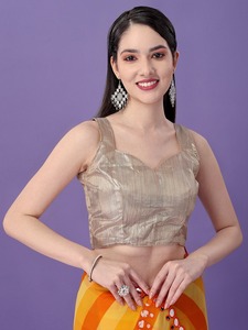 Sari indien traditionnel en georgette avec imprimé multicolore pour femme, coupe classique, longueur au sol, idéal pour un usage quotidien - Product Image 3