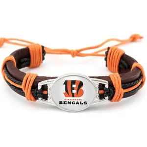 Time de futebol americano Cincinnati Bengals tecido guarda-chuva corda pulseira sobrevivência