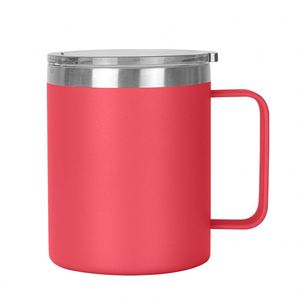 Mug à café générique en acier inoxydable 304 de 14 oz, revêtement poudré, double paroi isolée, avec poignée, pour le bureau - Product Image 4