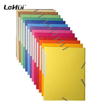 Papier imprimé coloré personnalisé, papeterie de bureau A3 A4 FC taille bande élastique fermeture sac dossier 3 rabat
