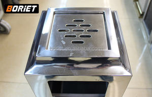 Poubelle à pédale en acier inoxydable, sur pied, écologique, certifiée ISO9001, pour hall d'hôtel, bureau, immeuble - Product Image 6