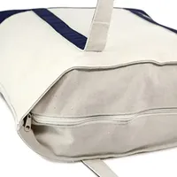 Sac fourre-tout à bandoulière grande capacité en toile de coton robuste, résistant à l'eau, avec fermeture éclair tendance et rivets, pour femme - Idéal pour la plage et les voyages