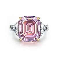 Cincin Tumpuk Berlian Karbon Tinggi Perak Sterling S925, Perhiasan Wanita Mewah Ringan Kelas Atas, Pabrik Perhiasan OEM ODM
