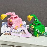 Nouveau produit 2026, vente chaude : Gourde en plastique pour enfants, motif excavatrice mignonne, avec paille, pour la rentrée scolaire, tasse en plastique à motif de dessin animé